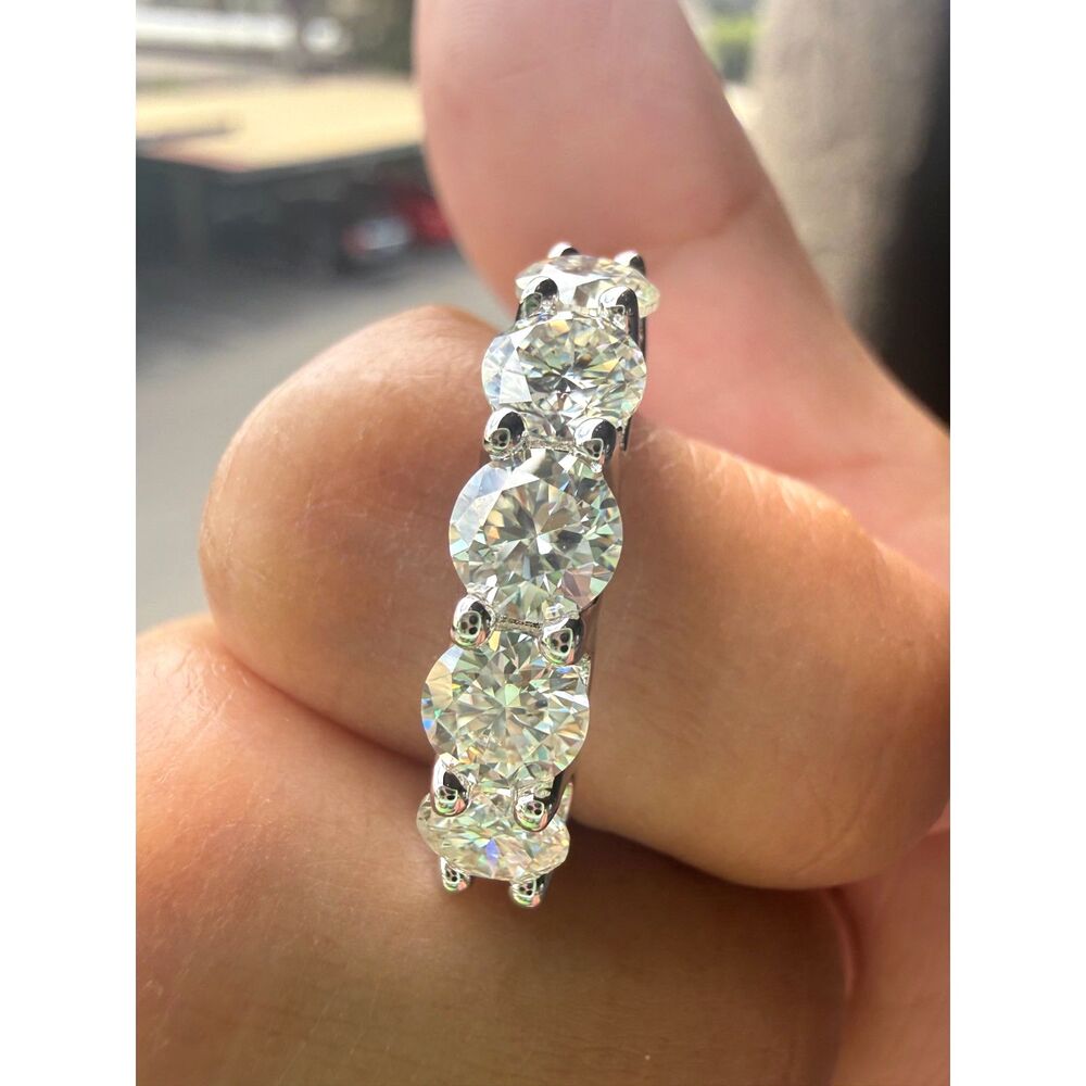 2.5 CT Moissanite 5-Stone Ring Size 6 - D Color - GRA Report